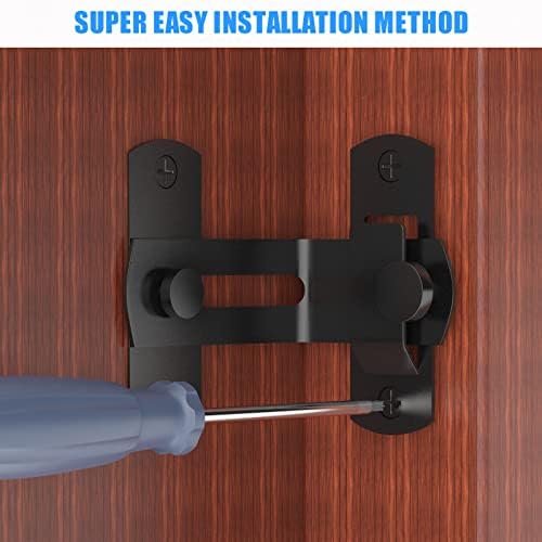 90 Degree Barn Door Lock Black - ProtectPrivacy