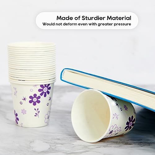 JOLLY PARTY 3oz Disposable Bathroom Cups 300 Pack Purple Floral Design