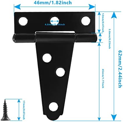 6-Pack T-Strap Hinges for Shed Barn Doors