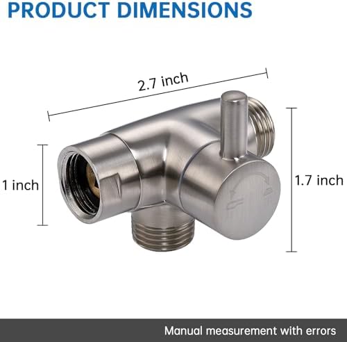 G-Promise Solid Metal Shower Diverter for Handheld Showers Fixed Systems
