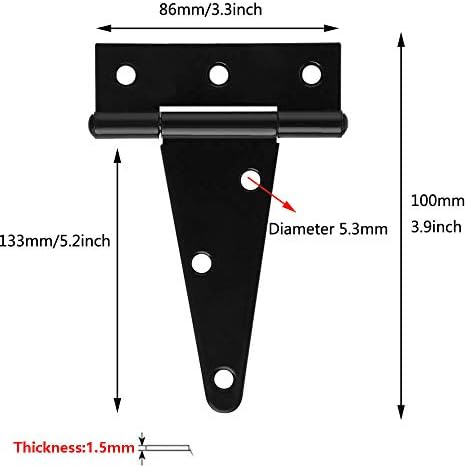 Strong 4Pack Door Hinges - Heavy Duty Barn Shed Hinges