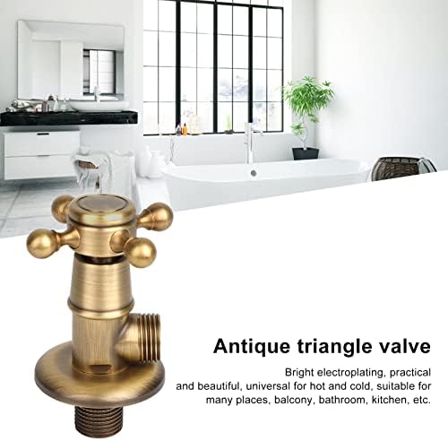 Zerodis Wall-Mounted Brass Triangle Faucet Antique Style Bathroom Kitchen Use