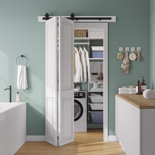 Space-Saving 40 Bifold Sliding Barn Door Hardware Kit