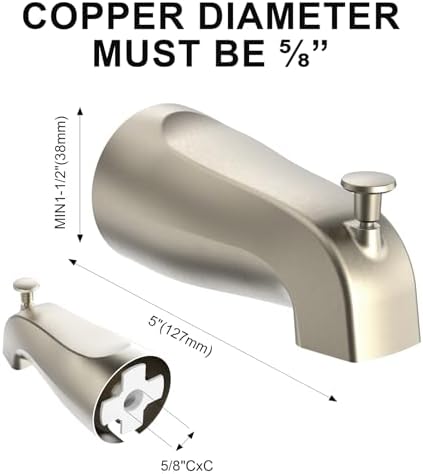 Gold Hao 5 Faucet with Diverter Wall Mounted Zinc Nickel Finish