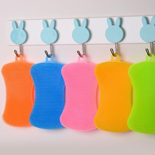 6-Piece Set of Durable Silicone Dish Sponges