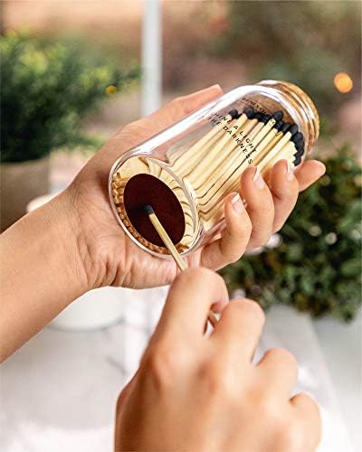 Benevolence LA Midnight Black Wooden Matches Jar with Stirrer