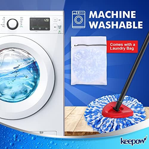 Perfectly Compatible Microfiber Mop Heads for Your KEEPOW Spin Mops 6-Pack