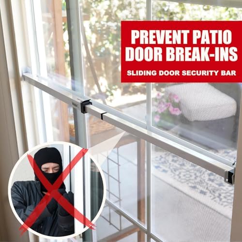 Adjustable Sliding Door Security Bar with Anti-Lift Lock