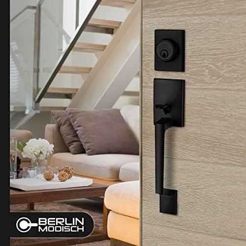 Berlin Modish Single Cylinder Door Handle Set Iron Black