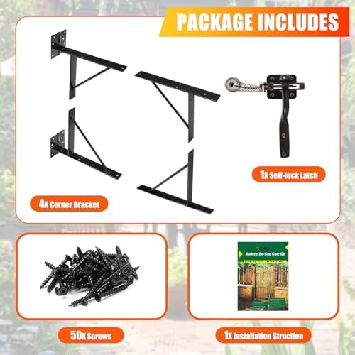 Mofeez No Sag Gate Bracket Kit for Shed Doors