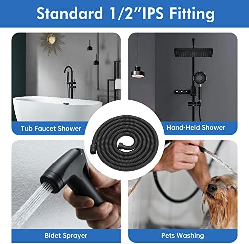 RUMOSE 118-Inch Stainless Steel Shower Hose Durable Non-Tangling
