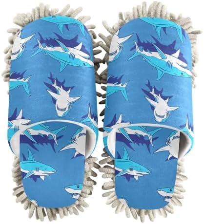 RunningBear Unisex Blue Mop Slippers