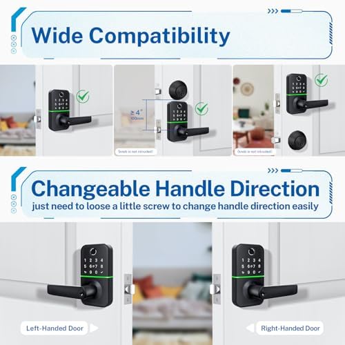 KUCACCI Smart Door Lock with Keypad - Fingerprint Secure