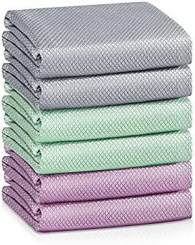 VPMURUGA Streak-Free Multi-Surface Window Cleaning Cloth Pack of 6