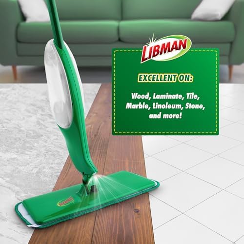 Libman Freedom Spray Mop Kit 24 Oz Reservoir Microfiber Pads Easy to Use