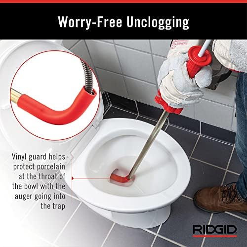 RIDGID 59787 K-3 Toilet Auger with 3-Foot Snake and Bulb Head