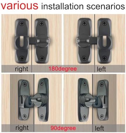 VEAPIZ 90180 Degree Barn Door Lock