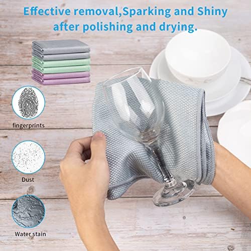 VPMURUGA Streak-Free Multi-Surface Window Cleaning Cloth Pack of 6