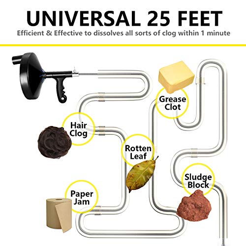 DrainSoon Heavy Duty 25 Ft Drain Auger