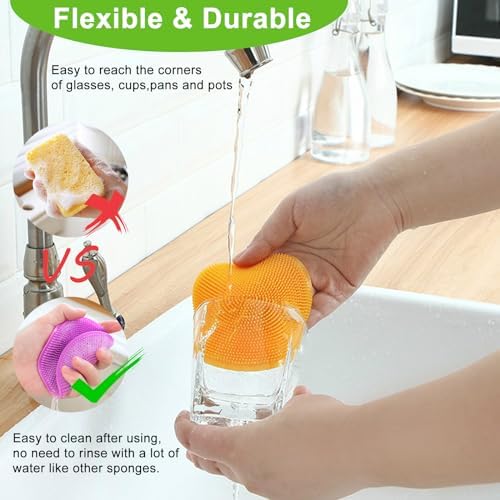 Upgrade Your Kitchen_cleaning Game with MissJoJiay 12-Piece Silicone Scrubber Set