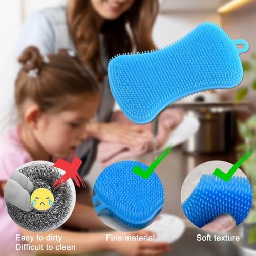 6-Piece Set of Durable Silicone Dish Sponges