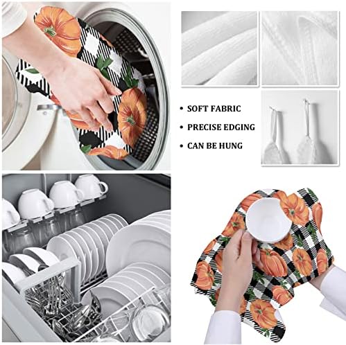 Pumpkin Orange 2-PC Dishcloth Set for Kitchen Cleaning