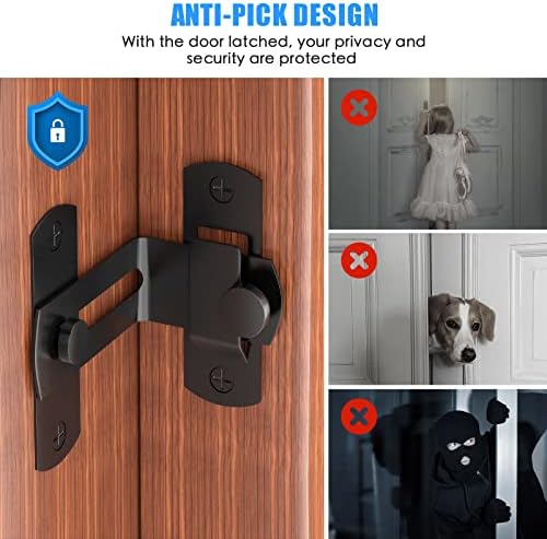 90 Degree Barn Door Lock Black - ProtectPrivacy