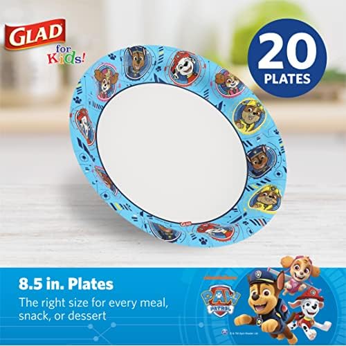 Glad Paw Patrol Paper Plates 20 Count 85 Inches