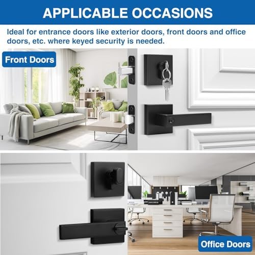 Sopoby Entry Lever Door Handles Deadbolt Combo Pack