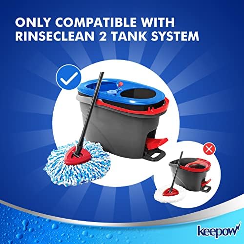 Perfectly Compatible Microfiber Mop Heads for Your KEEPOW Spin Mops 6-Pack