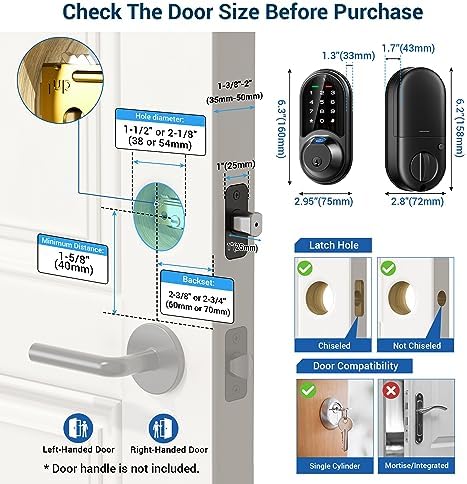 Secure 7-in-1 Smart Door Lock with Remote Control