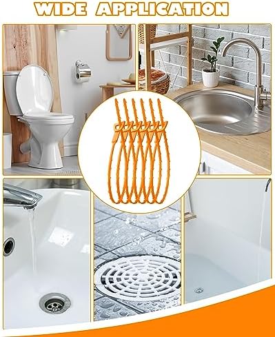 VILINLEE 25 Inch Sink Snake Drain Clog Remover Tool 6 Pack