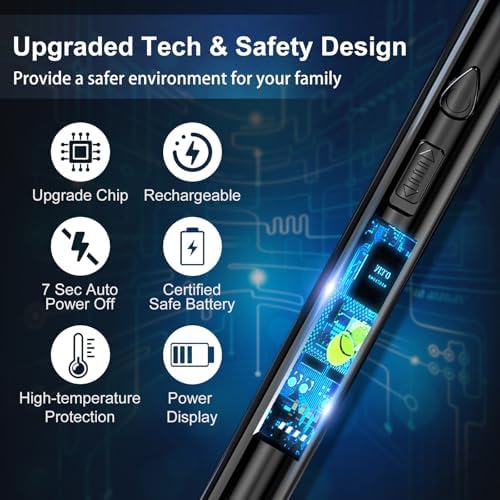 2 Pack Plasma Arc Electric Lighter Rechargeable USB Long Reach Windproof Design Lighters