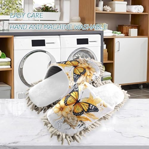 White Butterfly Mop Slippers for Floor Cleaning House Keeping Essentials