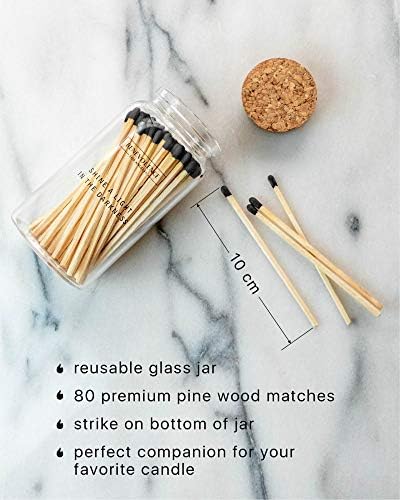 Benevolence LA Midnight Black Wooden Matches Jar with Stirrer
