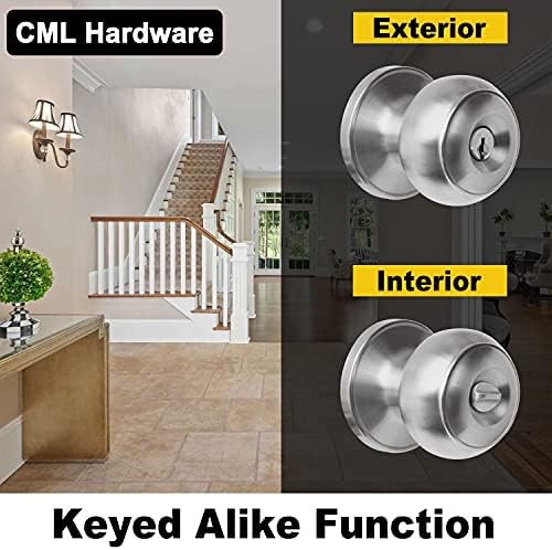Keyed Alike Entry Door Knobs Set