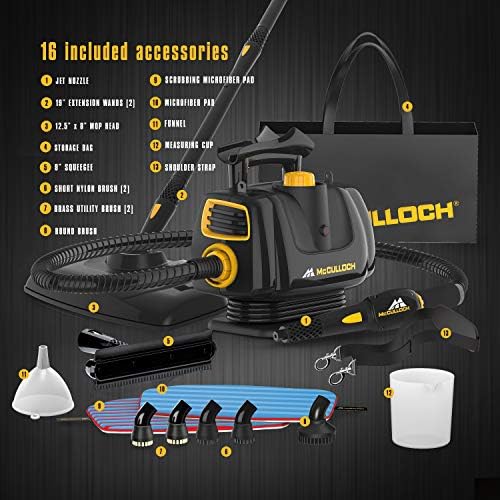 McCulloch MC1270 Portable Power Cleaner Set for Deep Cleaning Mopping
