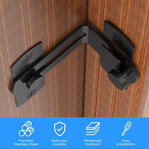 90 Degree Barn Door Lock Black - ProtectPrivacy