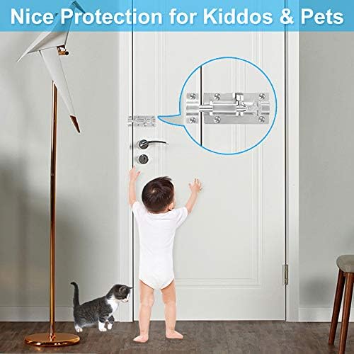 Ultimate Door Security 2-Pack Barrel Bolt Lock with Brushed Finish