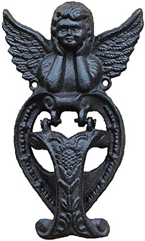Small Lovely Angel Door Knocker Antique Black Cast Iron Design