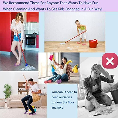 10-Piece Mop Slippers Dust Duster Set for Adults Kids