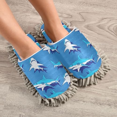 RunningBear Unisex Blue Mop Slippers