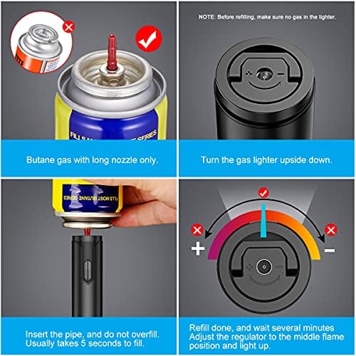 TopKAY Adjustable Windproof Butane Torch Lighter for Outdoor Use