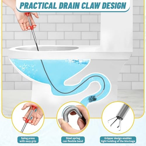 Set of Drain Clog Removers for Kitchen Bathroom and More