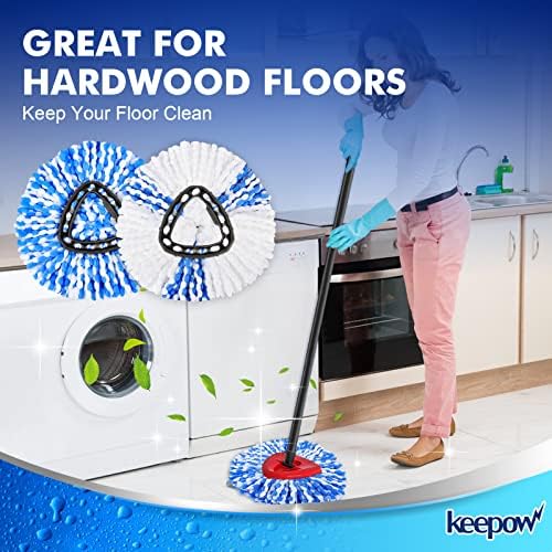 Perfectly Compatible Microfiber Mop Heads for Your KEEPOW Spin Mops 6-Pack