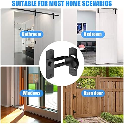 90 Degree Barn Door Lock Black - ProtectPrivacy