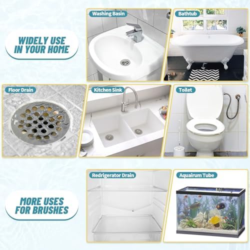Set of Drain Clog Removers for Kitchen Bathroom and More