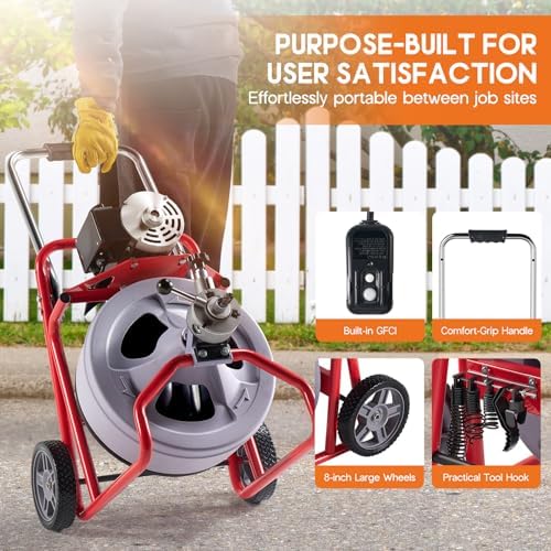 Albott Drain Cleaner Machine for Efficient Boca Cleaning 9-Cutter Set