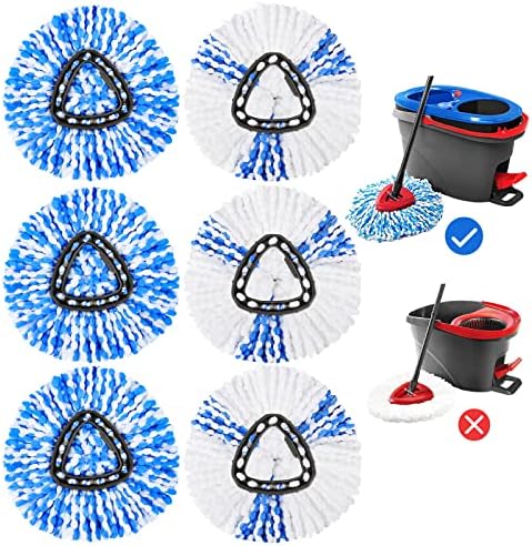 Perfectly Compatible Microfiber Mop Heads for Your KEEPOW Spin Mops 6-Pack