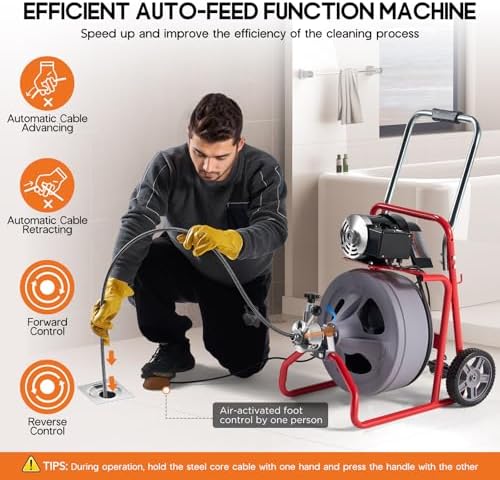 Albott Drain Cleaner Machine for Efficient Boca Cleaning 9-Cutter Set